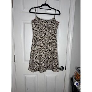JESSICA HOWARD Vintage Leopard Print‎ Skater Dress Size 4 Petite